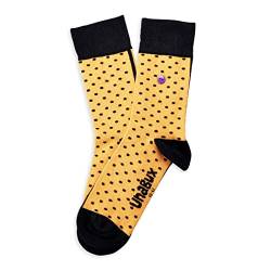 Unabux unisex Socken Snazzy mit Kaschmiranteil Herren und Damen - Fun Socken bunt - gepunktet und gestreift (Modell DOTS ORANGE, Größe 44-47) von Unabux