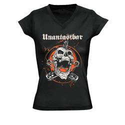 Unantastbar – Hier bin ich - Von Anfang an verdammt, verdammt geboren - Shirt Girlie (DE/NL/SE/PL, Alphanumerisch, M, Regular, Regular, Schwarz) von Unantastbar