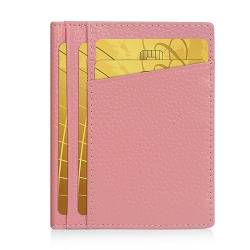 Unaone Schlanke, minimalistische Geldbörse – Premium-Leder, RFID-blockierende Vordertasche, Brieftaschen mit 8 Kartenfächern und 2 Ausweisfenster, Dunkelblau, Pink, Kartenhalter von Unaone