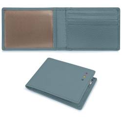 Unaone Schlanke minimalistische Brieftasche, RFID-blockierend, Kreditkartenhalter, Vordertasche, Geldbörse, weiches Leder, Kartenetui für Damen und Herren, Blau, Classic von Unaone