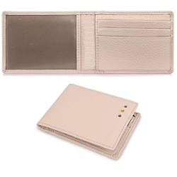 Unaone Schlanke minimalistische Brieftasche, RFID-blockierend, Kreditkartenhalter, Vordertasche, Geldbörse, weiches Leder, Kartenetui für Damen und Herren, rose von Unaone