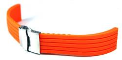 20mm Orange Kautschuk Silikon Armband Taucher Diver Uhrenarmband mit Edelstahl Faltschließe von Unbekannt