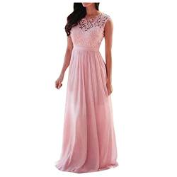 Abendkleid Damen - Elegante Gästekleider Spitze Hochzeit Braut Brautjungfernkleid Frauen Applikation Koralle Kleid für Frauen Jacke für Kleid, B-Rosa, XXXXXL von Unbekannt