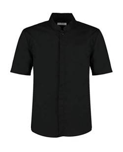 Bargear Kurzarm Kellner-Hemd mit Asia-Kragen KK122 XXL,Black von Unbekannt