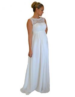 Brautkleid Traum Hochzeitskleid A-Linie Umstandskleid Weiß Ivory Größe 34 bis 52 (36, Weiß) von Unbekannt