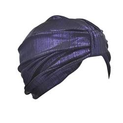 Damen Bandana Halstuch -Hut-Kappe ethnische böhmische Blumen-Haar-Abdeckungs-Verpackungs-Turban-Kopfbedeckung-Turban-Kappe Unisex Accessories (Purple, One Size) von Unbekannt