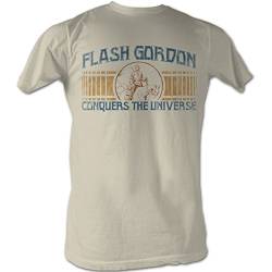 Flash Gordon - Männer Conquer T-Shirt In Altweiß, Large, Vintage White von Unbekannt