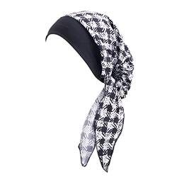 Frauen Kopftuch Hut Mütze Haar Schal Turban Kopftuch Turban Hüte Kopfbedeckung Frauen einfacher Hut Damenhut (White, One Size) von Unbekannt