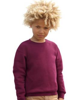 Fruit of The Loom Kids Kinder-Sweatshirt, Mädchen Jungen, Fruit of The Loom - Kinder Sweatshirt, red - Burgundy, 140 cm von Unbekannt