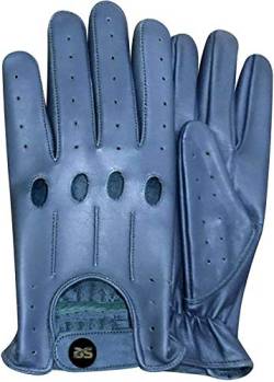 Herren Leder Driving Handschuhe Weiche Hohe Qualität Echtes Leder Kuh Klassische Handschuhe Retro Style Hohe Qualität (XL, Blau ) von Unbekannt