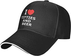I Love Titties and Beer Sandwich-Baseballkappe für Herren und Damen, klassisch, verstellbar, Sandwich-Hut, Schwarz, Schwarz , One size von Unbekannt