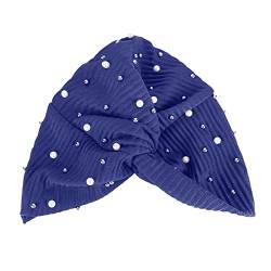 Indoor-Hut für Jungen Pure Pearl Stirnband Elastische Stirnbandkappe für Damen Stirnbandkappe Atmungsaktives Kopftuch (Blue, One Size) von Unbekannt