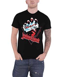 Judas Priest Herren T-Shirt British Steel Hand Triangle Slim Fit Schwarz - Schwarz - Mittel, M von Unbekannt