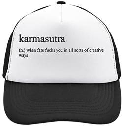 Karmasutra – When Life F**ks You in All Sort of Creative Ways Mesh Back Trucker Cap Verstellbarer Snapback Hut Casu Schwarz, Schwarz , Einheitsgröße von Unbekannt