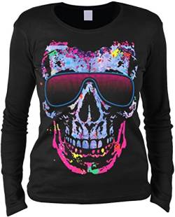 Langarmshirt Damen Shady Character Longshirt Frauen warmes Langarm T-Shirt Girls Mädchen für Frauen Cooles Damenmotiv Totenkopf Skull von Unbekannt