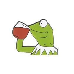 Lustiger Frosch Pepe Trinken des Weins Rot Brosche Cartoon Expression Pin New Released von Unbekannt