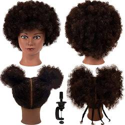 Morris African American Mannequin Head With 100% Echthaar Curly Hair Cosmetology Manikin Head Training Head Doll Head for Hairdresser Practice Styling Braiding with Clamp Stand von Unbekannt