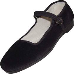 Samt Ballerina CHINA FLAT black 36 von Unbekannt