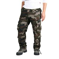 Skihose Herren – Freizeithose mit Außentaschen Camouflage für Männer Multi-Pocket-Hosen in großer Größe, kalte Ausrüstung für Herren, camouflage, XL von Unbekannt