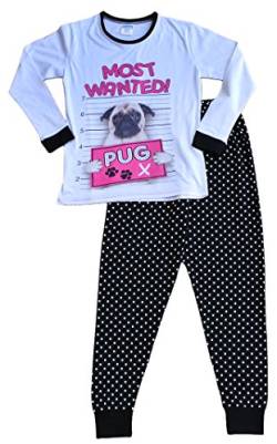 ThePyjamaFactory Mädchen Schlafanzug schwarz weiß Medium Gr. 11-12 Jahre, weiß von Unbekannt