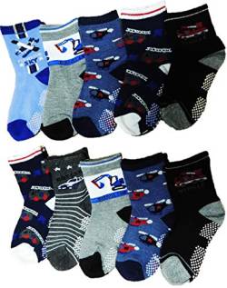 Unbekannt 10 Paar Jungen ABS Socken Größe 19-39 Anti rutsch Noppen (27-31) von Unbekannt