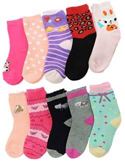 Unbekannt 10 Paar Mädchen Thermo Winter Socken in den Größen 19-37 (27-31) von Unbekannt