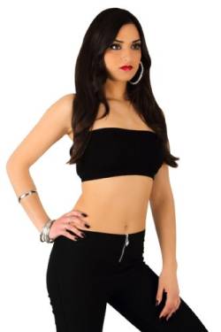 Unbekannt 4307 Bauchfreies Bandeau-Top verfügbar in 9 Farben, 2 Größen (L/XL 38/40, Schwarz 4307-19) von Unbekannt