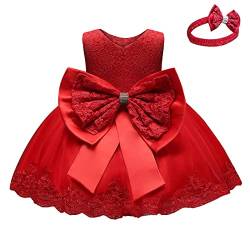 Unbekannt Allence Baby Mädchen Bowknot Spitze Prinzessin Kleid 2tlg Set Bowknot Spitze Taufkleid Festlich Kleid Hochzeit Party Festzug Taufe Tutu Kleid 0-2 Jahre von Unbekannt