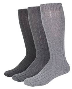 Unbekannt Army Socks Kniestrümpfe 3er Pack mit Plüschsohle, Größe:39/42, Farben alle:3er Pack Antrazittöne von Unbekannt