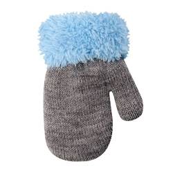 Unbekannt Baby Handschuhe Babyhandschuhe Winter Fäustlinge für Jungen 12 cm mit Schnur grau von Unbekannt