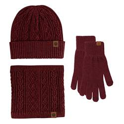 Unbekannt Damen Beanie Wintermütze Mütze Warme Schal-Set Strickmütze und Schutzmaske Zweiteiliger Anzug Skimütze Wollmütze Laufmütze Draussen von Unbekannt