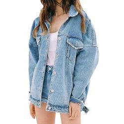 Unbekannt Damen Mädchen Denim Jacke Jeansjacke BF Lose Jeans Mantel Frühling Herbst … (L) von Unbekannt