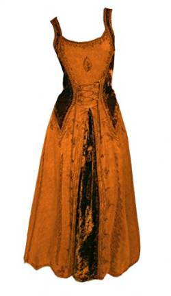 Unbekannt Dark Dreams Gothic Mittelalter LARP Kleid SAMT Bestickt Schnürung Guinerva, Größe:L/XL, Farbe:rost von Unbekannt