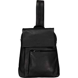 Unbekannt ESTELLE Leder Rucksack Damen Cityrucksack Daypack 26 x 30 x 08 cm (schwarz) von Unbekannt