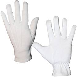 Unbekannt Elegante weiße Handschuhe Gr. L - XXL Fingerhandschuhe Herren für Hochzeit Kostüme (L) von Unbekannt