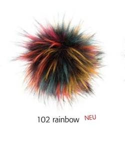Unbekannt Fell Pompon mit Druckknopf 102 Rainbow von Unbekannt