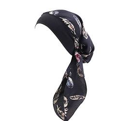 Unbekannt Kopftuch Damen Muslim Kopfbedeckung Bandana Slouch Mütze Outdoorhut Kopftuch Schal Turban Headwear Hijab Chemo Mütze Vorgebundenes Kopftuch Headwraps Leichte Hut Schwarz von Unbekannt