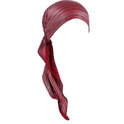 Unbekannt Kopftuch Damen Turban Elegante Elastic Headwrap Bandana Kopfbedeckung Slouch Mütze Für Chemo Haarausfall Krebs Chemotherapie Haarverlust Wein von Unbekannt