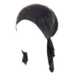 Unbekannt Kopftuch Turban Damen Elegante Elastic Headwrap Bandana Kopfbedeckung Slouch Mütze Für Chemo Haarausfall Krebs Chemotherapie Haarverlust Schwarz von Unbekannt