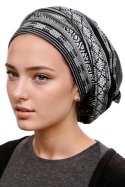 Unbekannt Slouchy Beanie für Frauen Barett Snood Hat Headcovers Cancer Headwear Tichel, Schwarz, Medium von Unbekannt