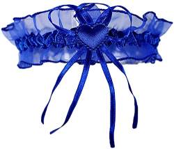 Unbekannt Süßer Braut Strumpfband mit Schleife und Herzchen Hochzeit Neu Strumpfbänder (bis 80 cm, königsblau) von Unbekannt
