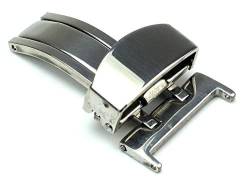 Unbekannt Sulla 20mm Silberne Edelstahl 316L Faltschließe für Uhrenarmbänder von Unbekannt