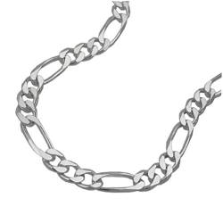 Unbespielt Armband Figaroarmband Damen flach 6 x diamantiert 925 Silber Länge 19 cm x 5 mm Armkette Armschmuck von Unbespielt