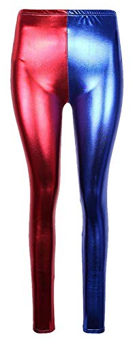Unbranded Damen Metall Wet-Look Hot Pants Folie Shorts Jacke Glänzend Halloween Party Rot und Blau Disco Shorts (2XL (EU 44-46), Leggings) von Unbranded