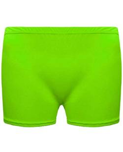 Unbranded Mädchen Microfiber Hot Pants Kurze Hose Tanzen Fitness-Studio Stretch Shorts Alter 5-12 (Alter 11-12, Neon Grün) von Unbranded