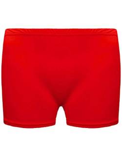 Unbranded Mädchen Microfiber Hot Pants Kurze Hose Tanzen Fitness-Studio Stretch Shorts Alter 5-12 (Alter 13-14, Rot) von Unbranded