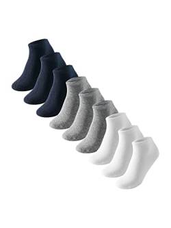 Uncover by Schiesser Herren 9 Pack Sneaker Sportsocken - SparPack Socken, 3x Weiß / 3x Grau Mel. / 3x Nachtblau, 39-42 EU von Uncover by Schiesser
