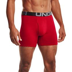 Under Armour Boxerjock 6 Zoll Boxershort 3 er Pack Herren Unterhose Shorts, Farbe:Red, Bekleidungsgröße:S von Under Armour