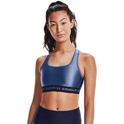 Under Armour Damen Crossback Matte Shiny Sport BH Bustier Blau L von Under Armour