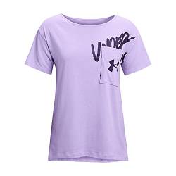 Under Armour Damen Love Oversized Graphic Wordmark T-Shirt Hemd, Lila Tönung (532) / Twilight Purple, Small von Under Armour